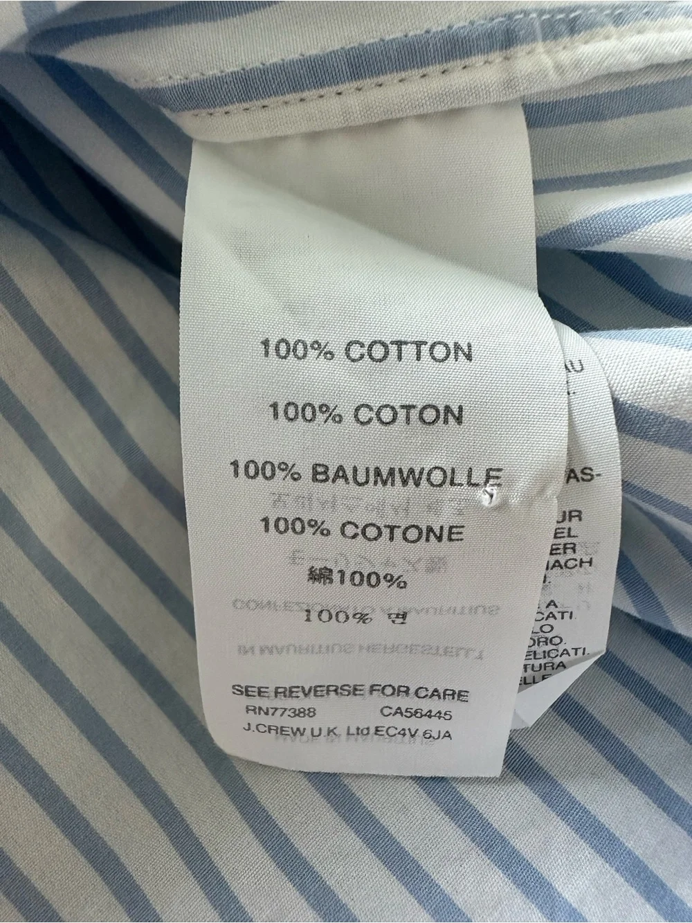 J.Crew Ludlow 120’s 2-Ply Dress Shirt Men’s XL Blue White Striped 100% Cotton